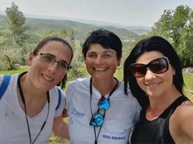 Lizi Belo Cohen (HR), me, Ortal Zanzuri (CFO) on a company day (left to right).